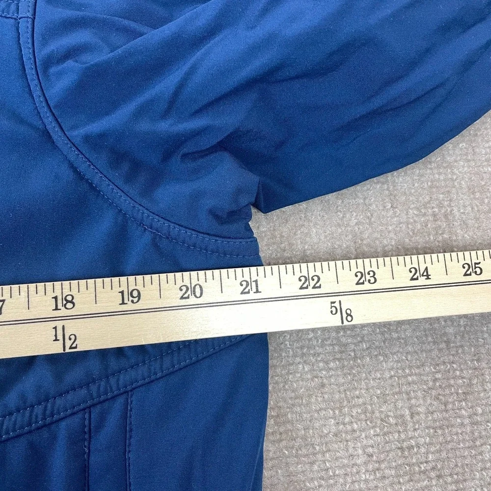 REI Jacket‎ Mens Large Blue Logo Fleece Lined Mock Neck Full Zip Hiking Camping